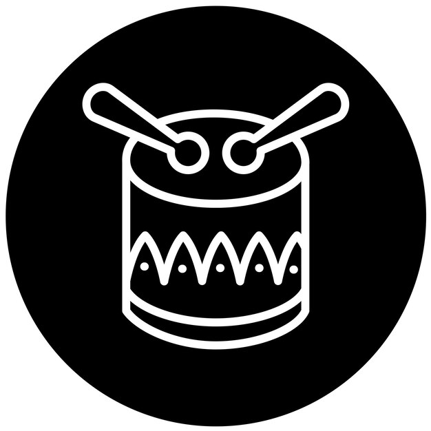 Diseño vectorial del estilo del icono del tambor