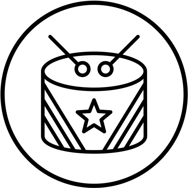 Diseño vectorial de estilo de icono de tambor