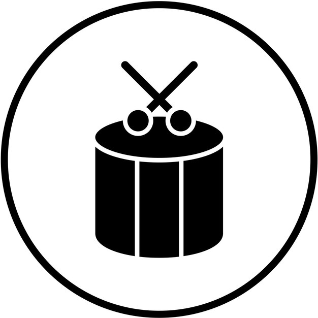 Diseño vectorial del estilo del icono del tambor