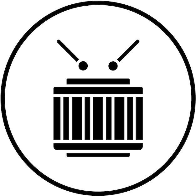 Diseño vectorial del estilo del icono del tambor
