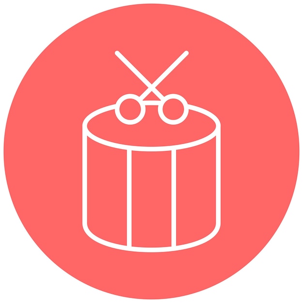 Diseño vectorial del estilo del icono del tambor