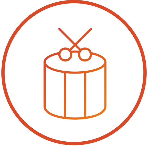 Diseño vectorial del estilo del icono del tambor