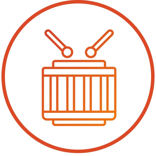 Diseño vectorial del estilo del icono del tambor