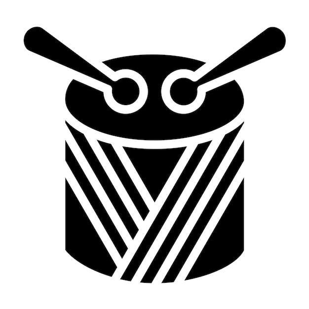 Diseño vectorial del estilo del icono del tambor