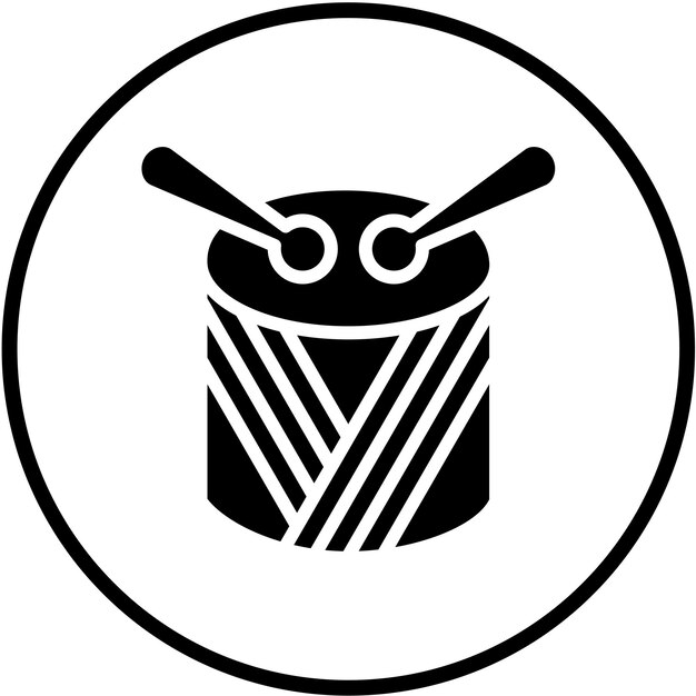 Diseño vectorial del estilo del icono del tambor
