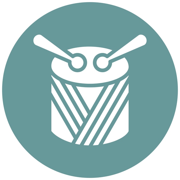 Diseño vectorial del estilo del icono del tambor