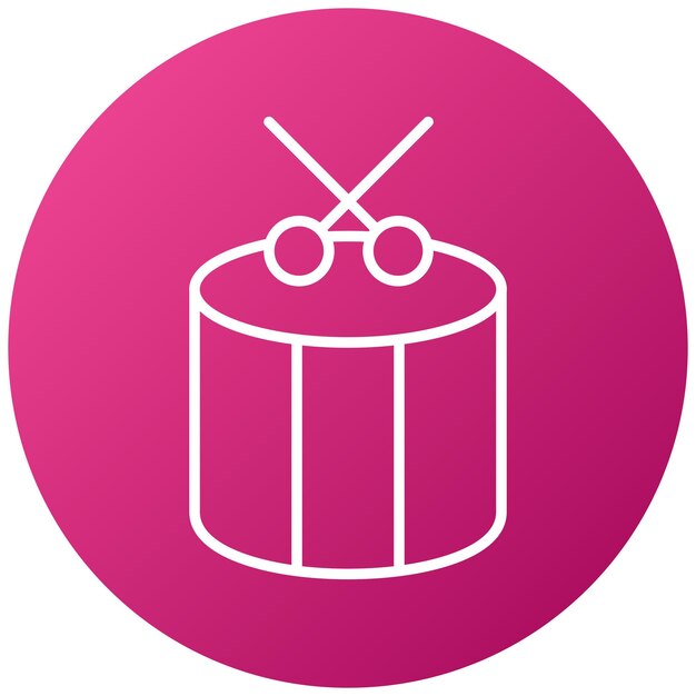 Diseño vectorial del estilo del icono del tambor
