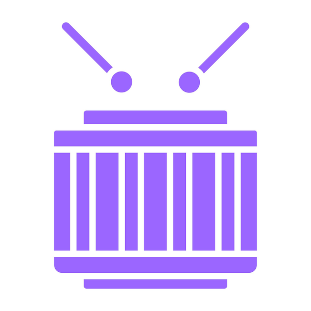 Diseño vectorial del estilo del icono del tambor