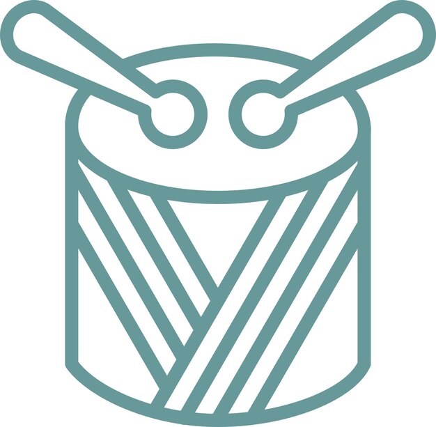 Diseño vectorial del estilo del icono del tambor