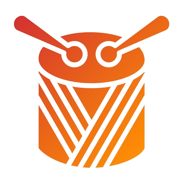 Diseño vectorial del estilo del icono del tambor
