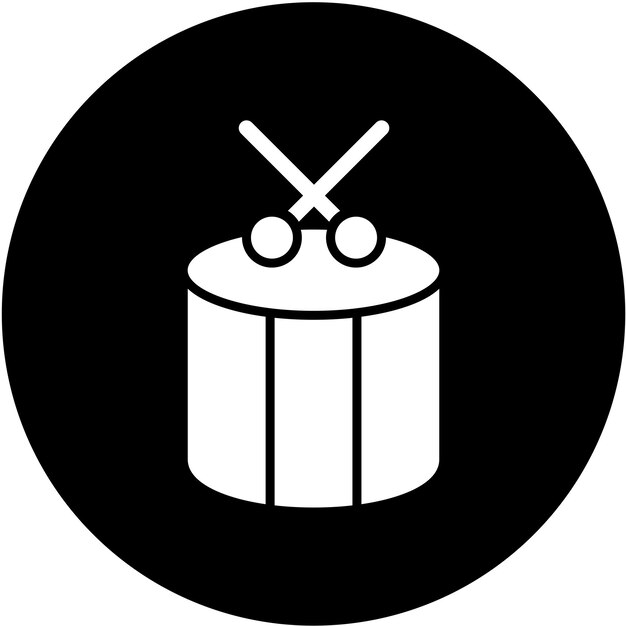 Diseño vectorial del estilo del icono del tambor