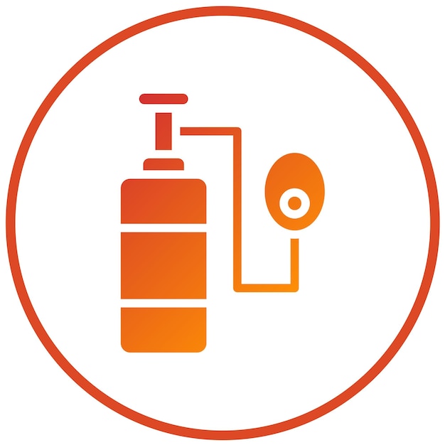 Diseño vectorial Estilo del icono del tanque de oxígeno