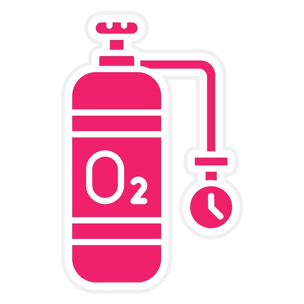 Diseño vectorial Estilo del icono del tanque de oxígeno
