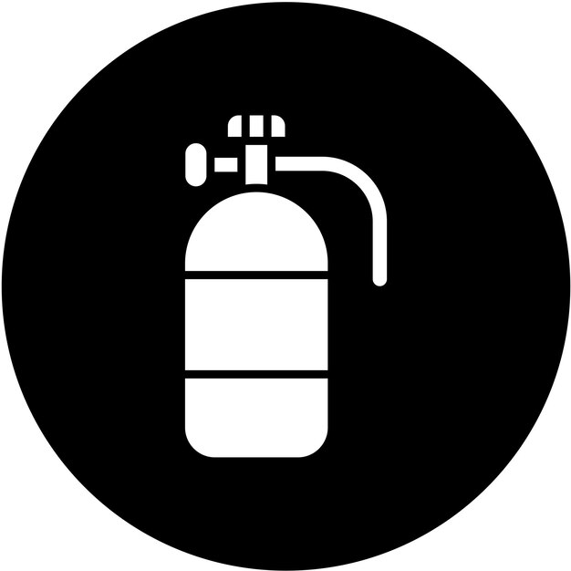 Diseño vectorial Estilo del icono del tanque de oxígeno