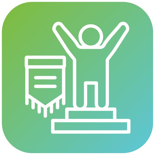 Diseño vectorial estilo de icono de tapiz de triunfo