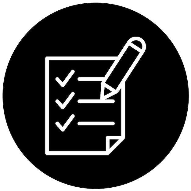 Diseño vectorial Estilo del icono de la tarea del estudiante