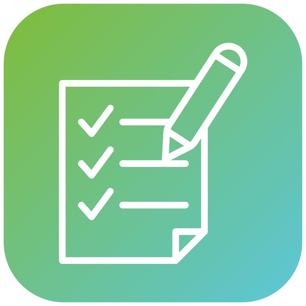 Diseño vectorial Estilo del icono de la tarea del estudiante