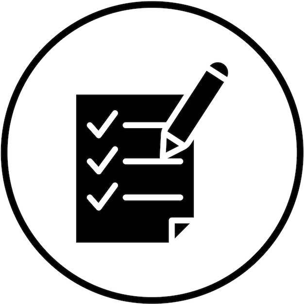 Diseño vectorial Estilo del icono de la tarea del estudiante