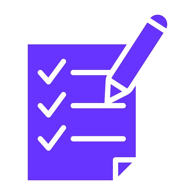 Diseño vectorial Estilo del icono de la tarea del estudiante