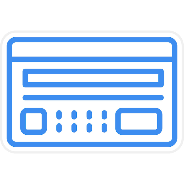 Diseño vectorial Estilo del icono de la tarjeta de crédito