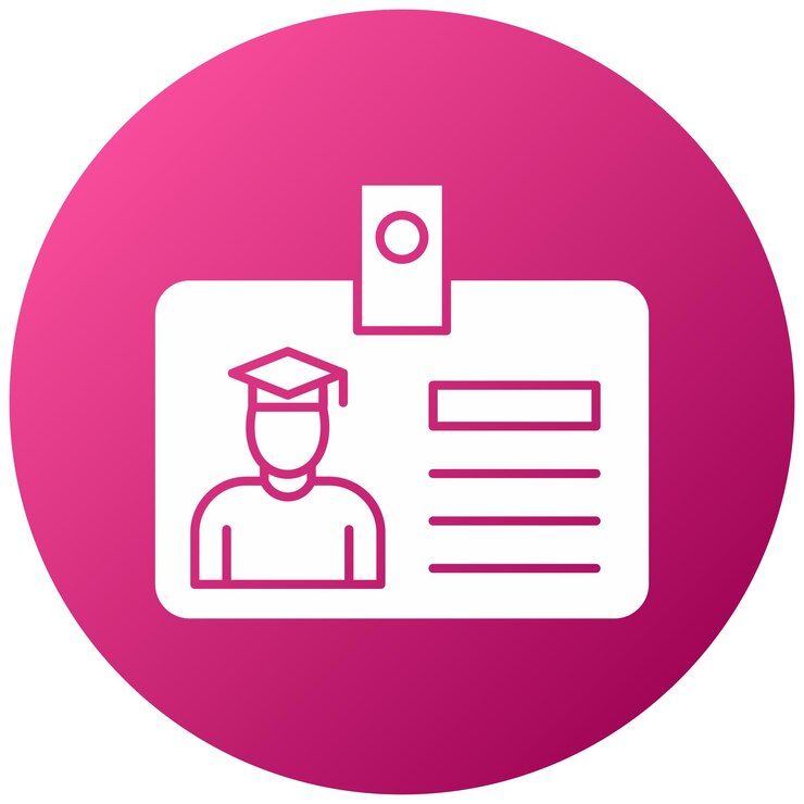 Vector diseño vectorial estilo del icono de la tarjeta del estudiante