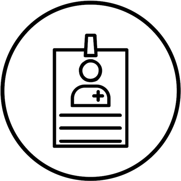 Diseño vectorial Estilo del icono de la tarjeta de identificación del hospital