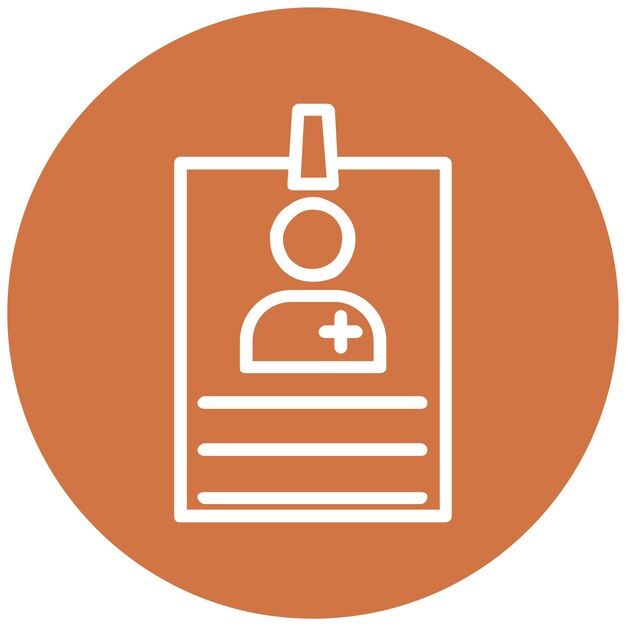 Diseño vectorial Estilo del icono de la tarjeta de identificación del hospital