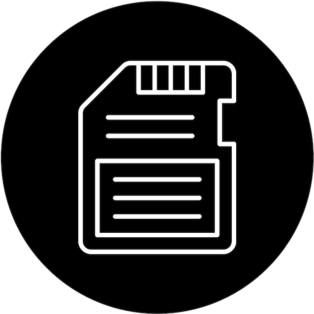 Diseño vectorial Estilo del icono de la tarjeta Sd