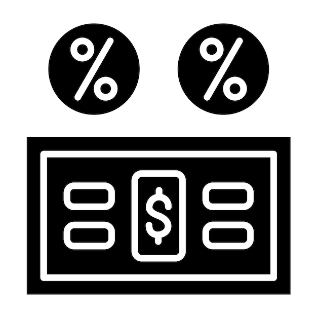 Diseño vectorial Estilo del icono de tasa de compra