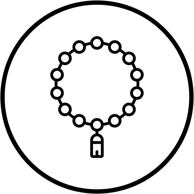 Diseño vectorial estilo de icono Tasbih