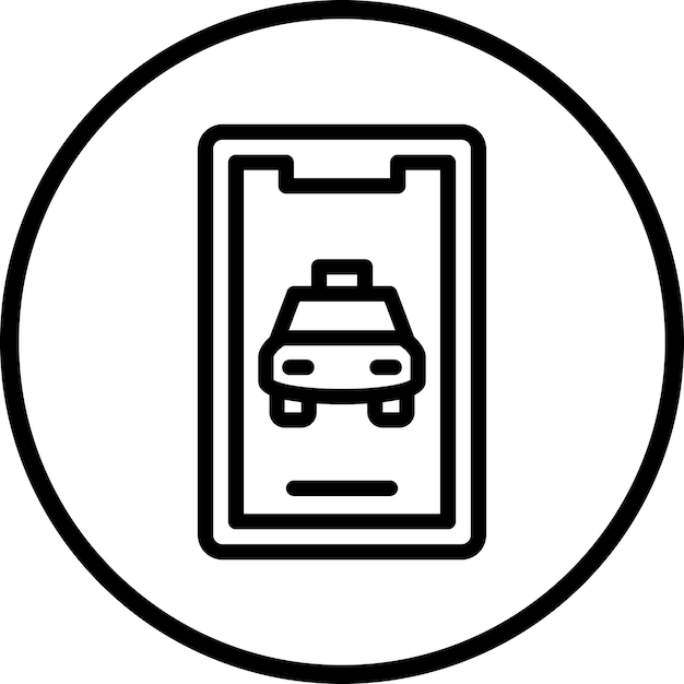 Diseño vectorial Estilo del icono del taxi móvil