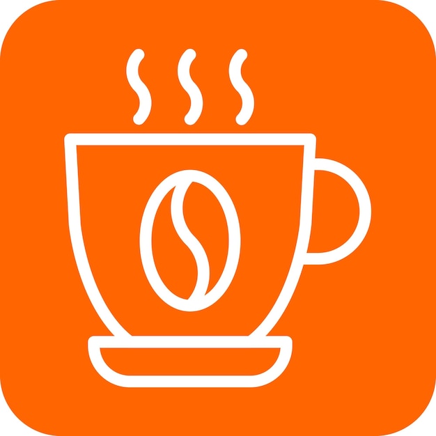 Diseño vectorial del estilo del icono de la taza de café