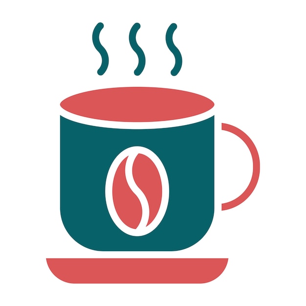Diseño vectorial del estilo del icono de la taza de café