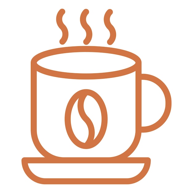 Diseño vectorial del estilo del icono de la taza de café