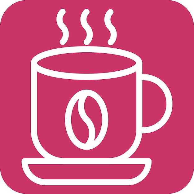 Diseño vectorial del estilo del icono de la taza de café