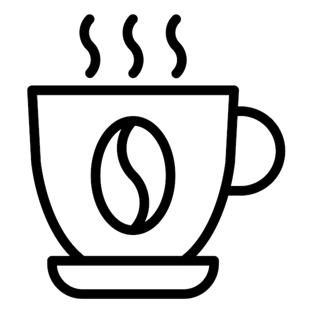 Diseño vectorial del estilo del icono de la taza de café