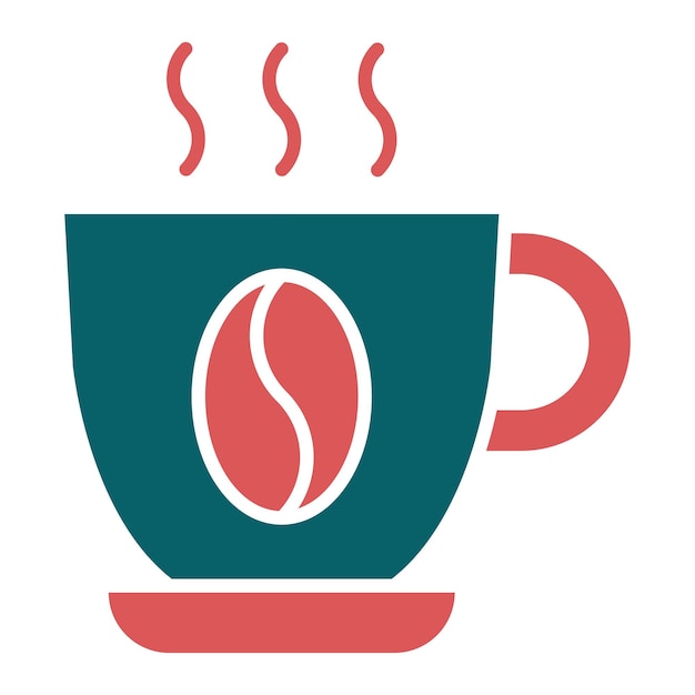 Diseño vectorial del estilo del icono de la taza de café