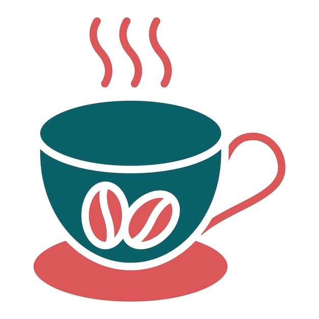 Diseño vectorial del estilo del icono de la taza de café
