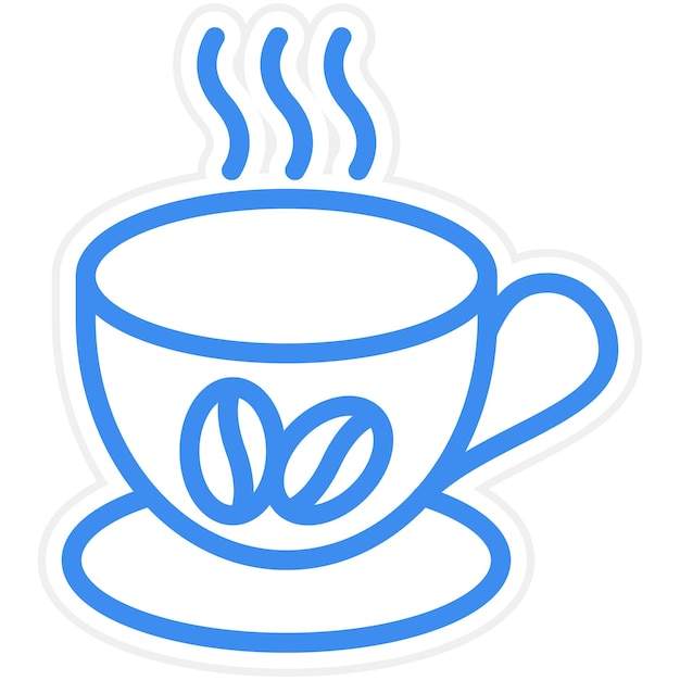 Diseño vectorial del estilo del icono de la taza de café