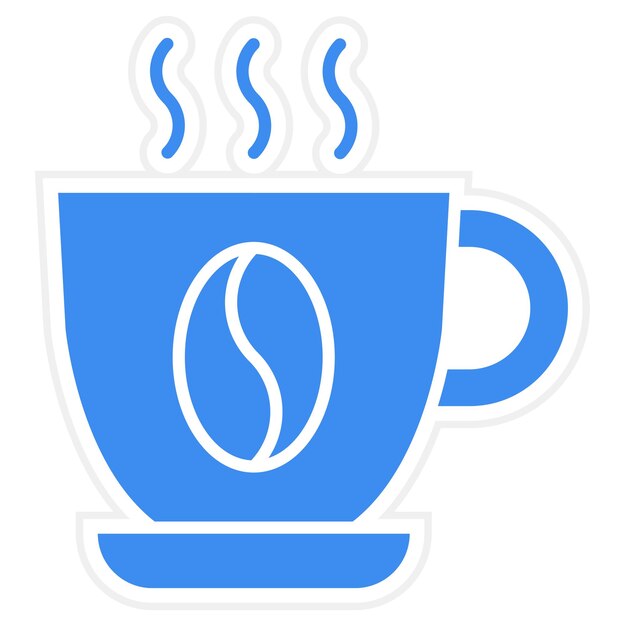 Diseño vectorial del estilo del icono de la taza de café