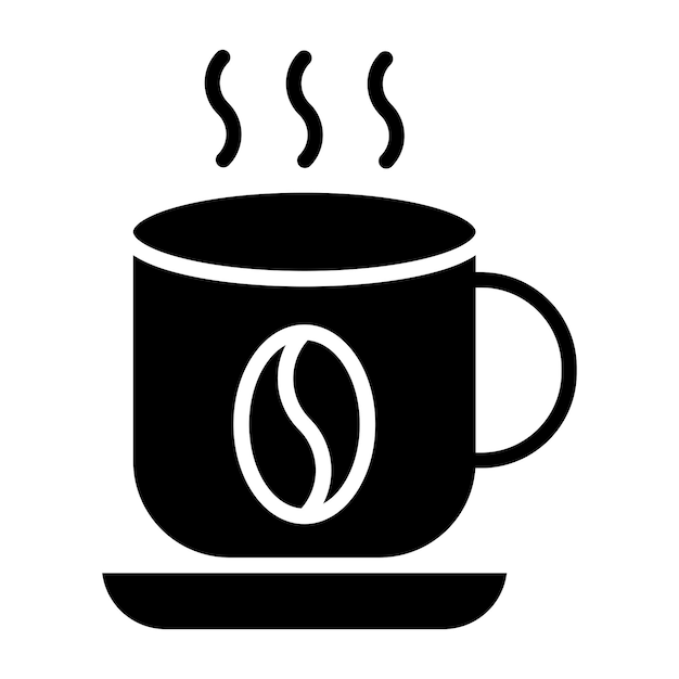 Diseño vectorial del estilo del icono de la taza de café