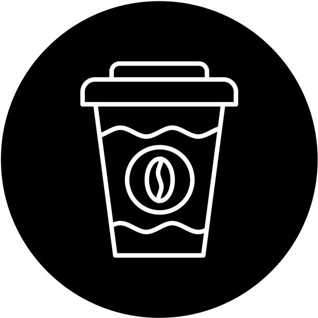 Diseño vectorial del estilo del icono de la taza de café