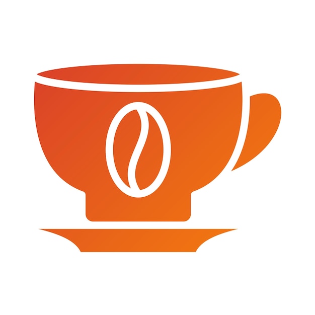 Diseño vectorial del estilo del icono de la taza de café