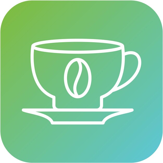 Diseño vectorial del estilo del icono de la taza de café