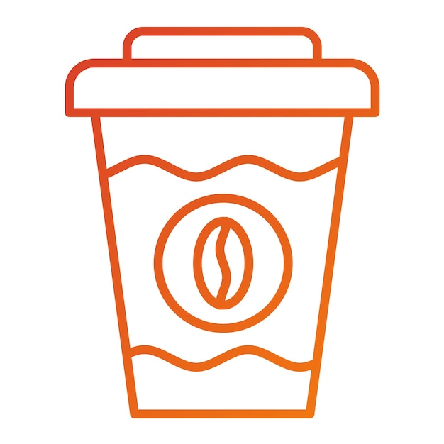 Diseño vectorial del estilo del icono de la taza de café