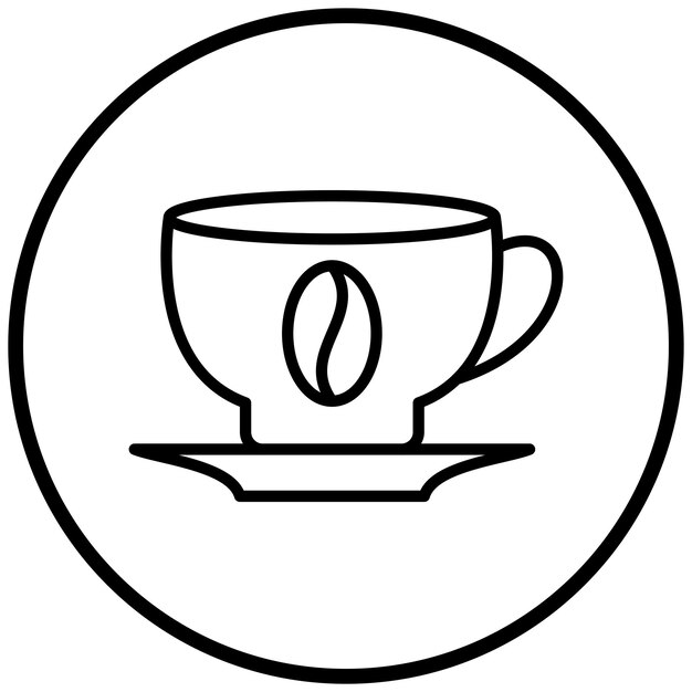 Diseño vectorial del estilo del icono de la taza de café