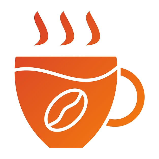 Diseño vectorial del estilo del icono de la taza de café