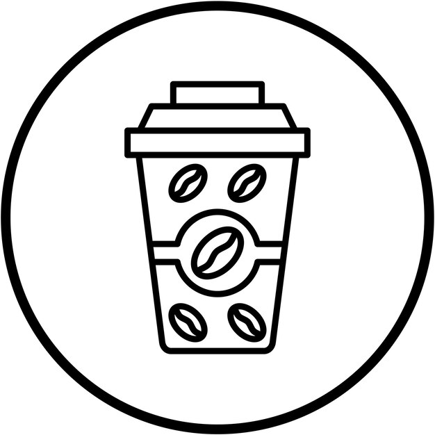 Diseño vectorial del estilo del icono de la taza de café