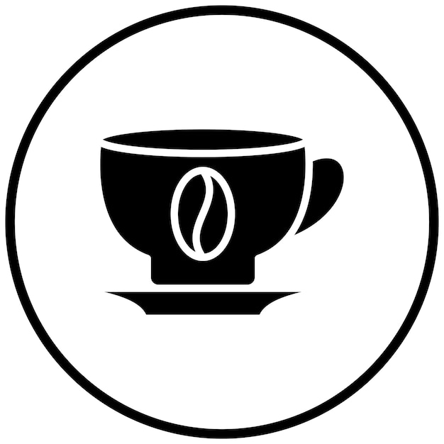 Diseño vectorial del estilo del icono de la taza de café