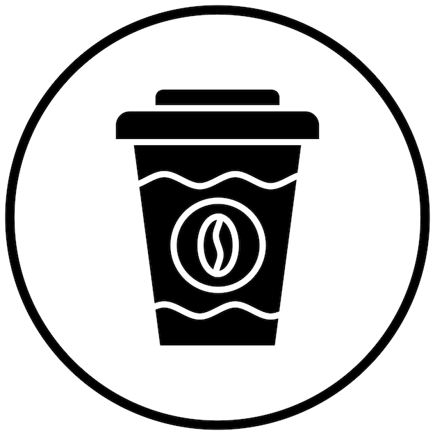 Diseño vectorial del estilo del icono de la taza de café
